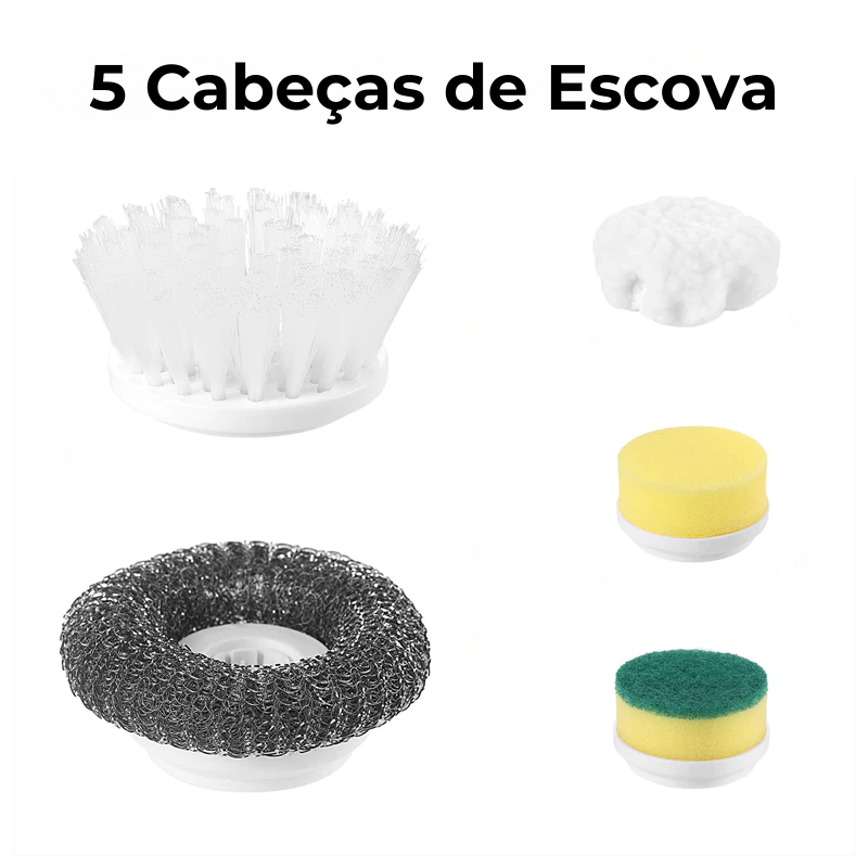 Escova de Limpeza Elétrica 5 em 1