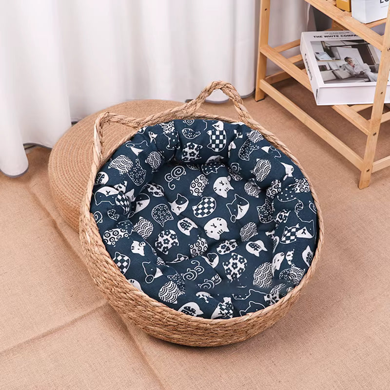 Cama de Rattan Trançado