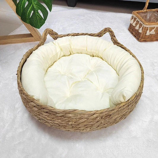 Cama de Rattan Trançado