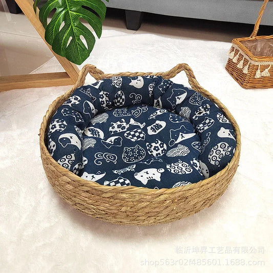 Cama de Rattan Trançado